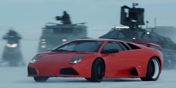 Fate of the Furious orange lambo