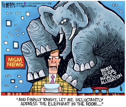 Political Cartoon U.S. Biden Tara Reade allegation mainstream media