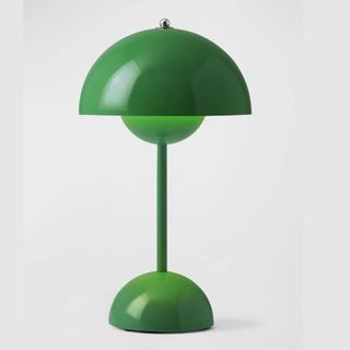 green flowerpot lamp on a white background