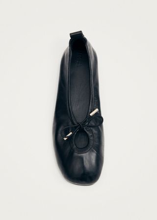 Rosalind Black Leather Ballet Flats