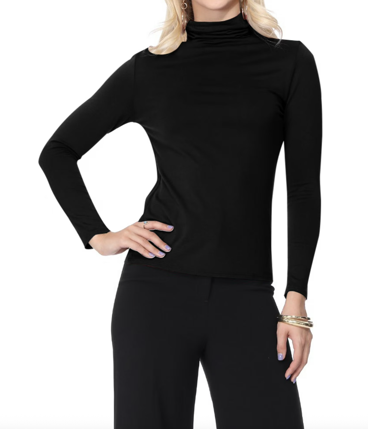 FashionStream, Moa Collection Women's Lightweight Soft Long Sleeve Solid Mock Neck Sweater Turtleneck S-3xl