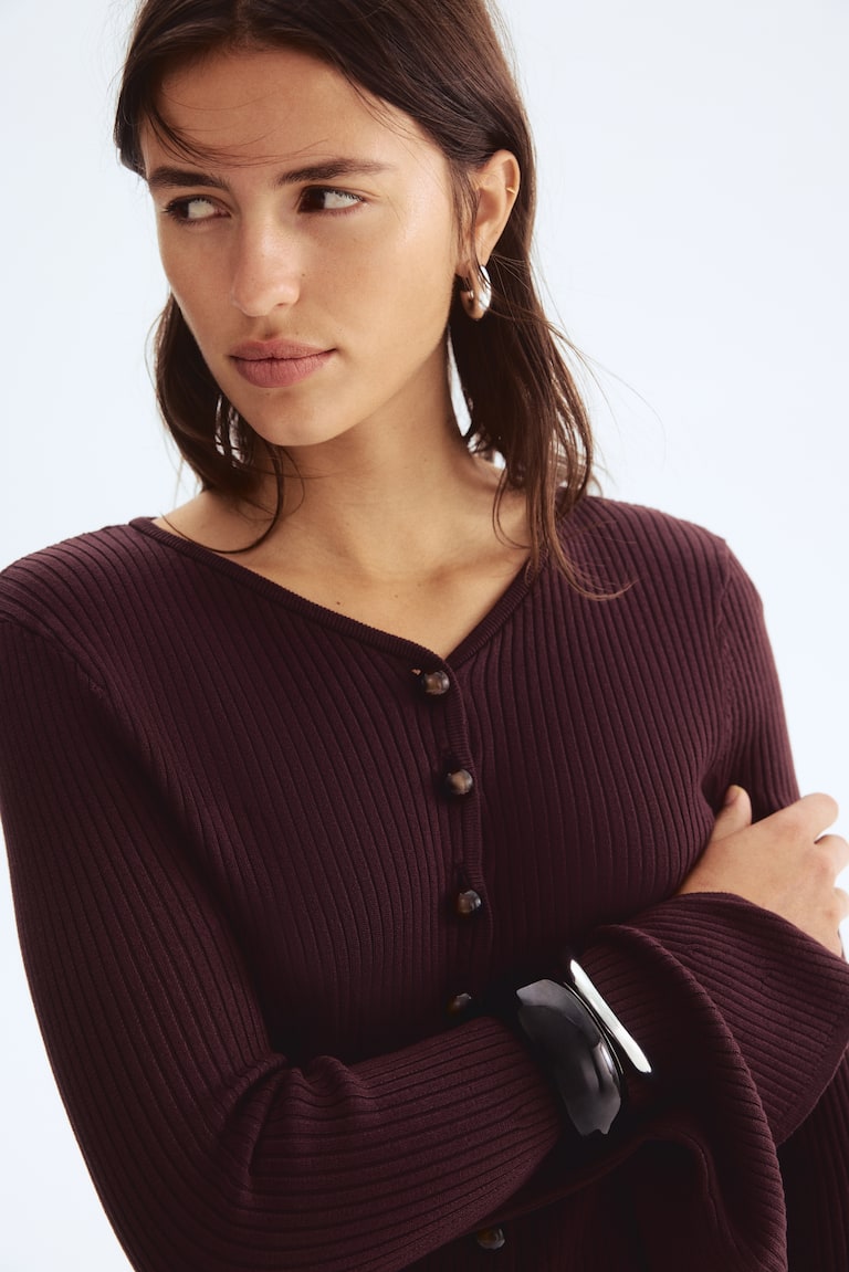 Rib-Knit Cardigan