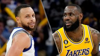 (L, R) Steph Curry and LeBron James will face off in the Warriors vs. Lakers live stream of game 6