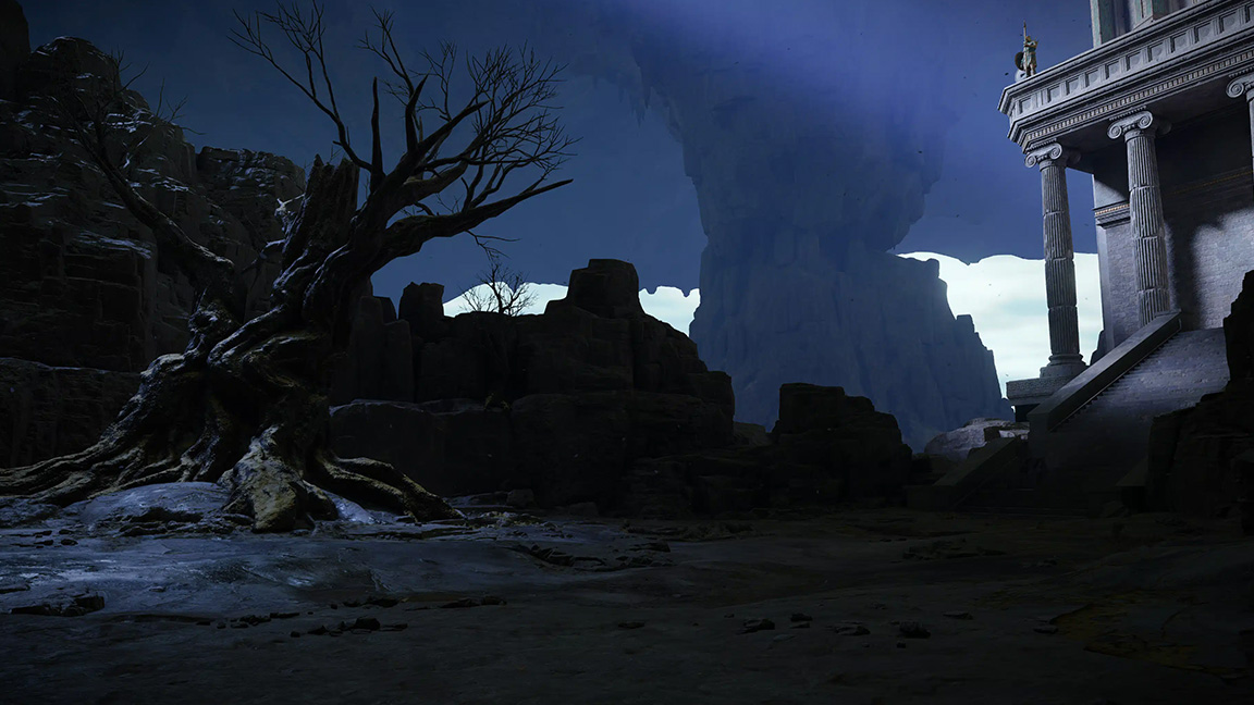 God of War multiplayer screens; game screens showing ancient Greek locations