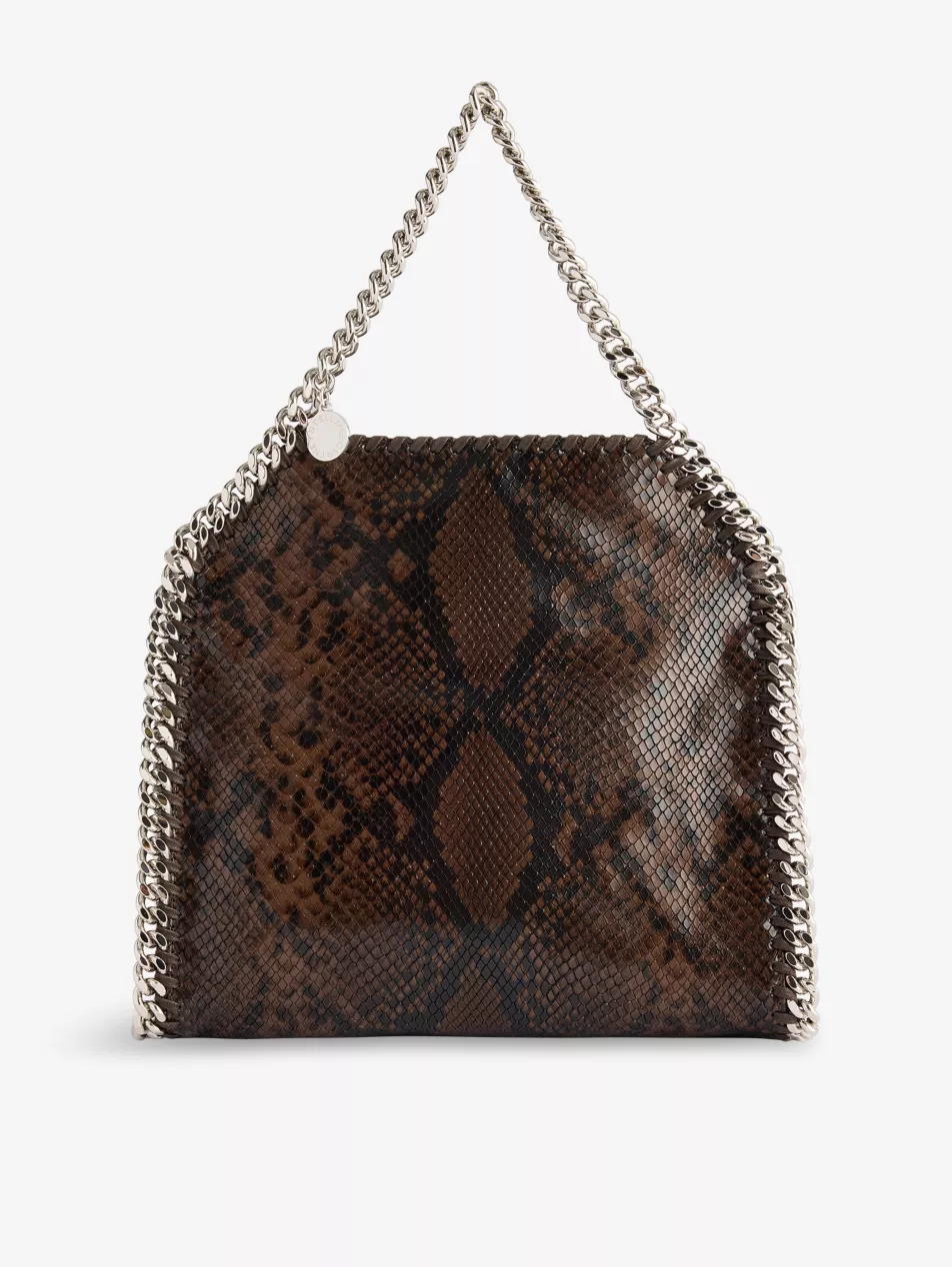 Mini Falabella Snake-Print Faux-Leather Tote Bag