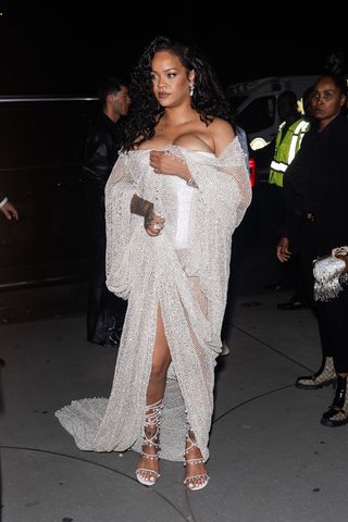 Rihanna attends the Alaïa runway 