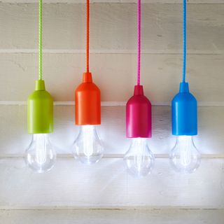 hanging colourful rope bulbs