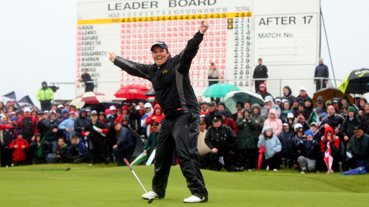 Shane Lowry after winning the Irish Open as an amateur in 2010