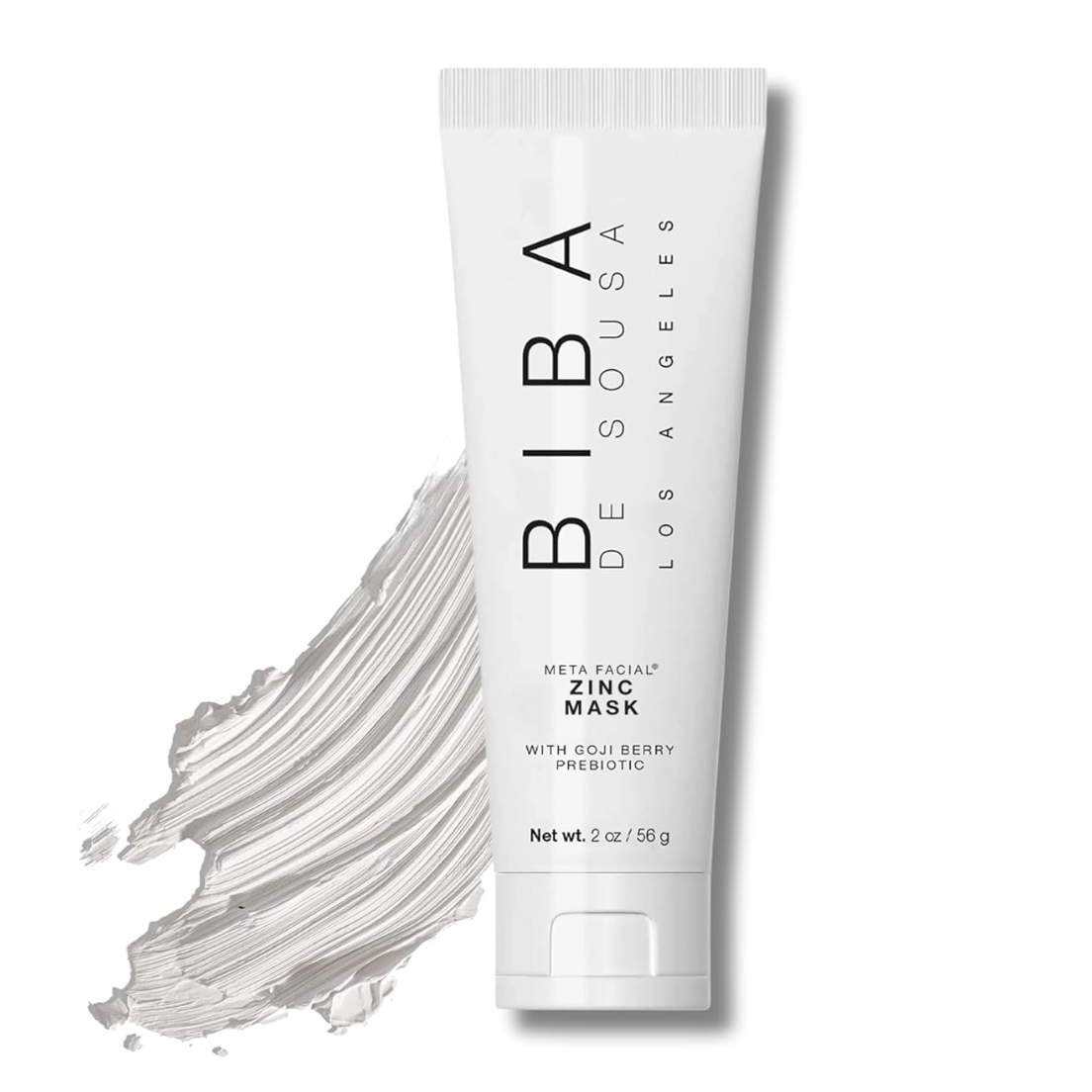 Biba De Sousa the Zinc Mask With Goji Berry Prebiotic - Gentle Pore Purifying Facial Mask - for All Skin Types & Tones - Microbiome Support - Superfruit Blend (2oz)