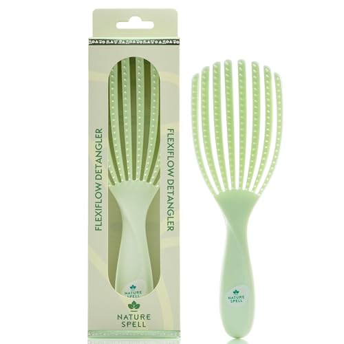 Nature Spell Flexiflow Detangling Hair Brush, for All Hair Types, Green