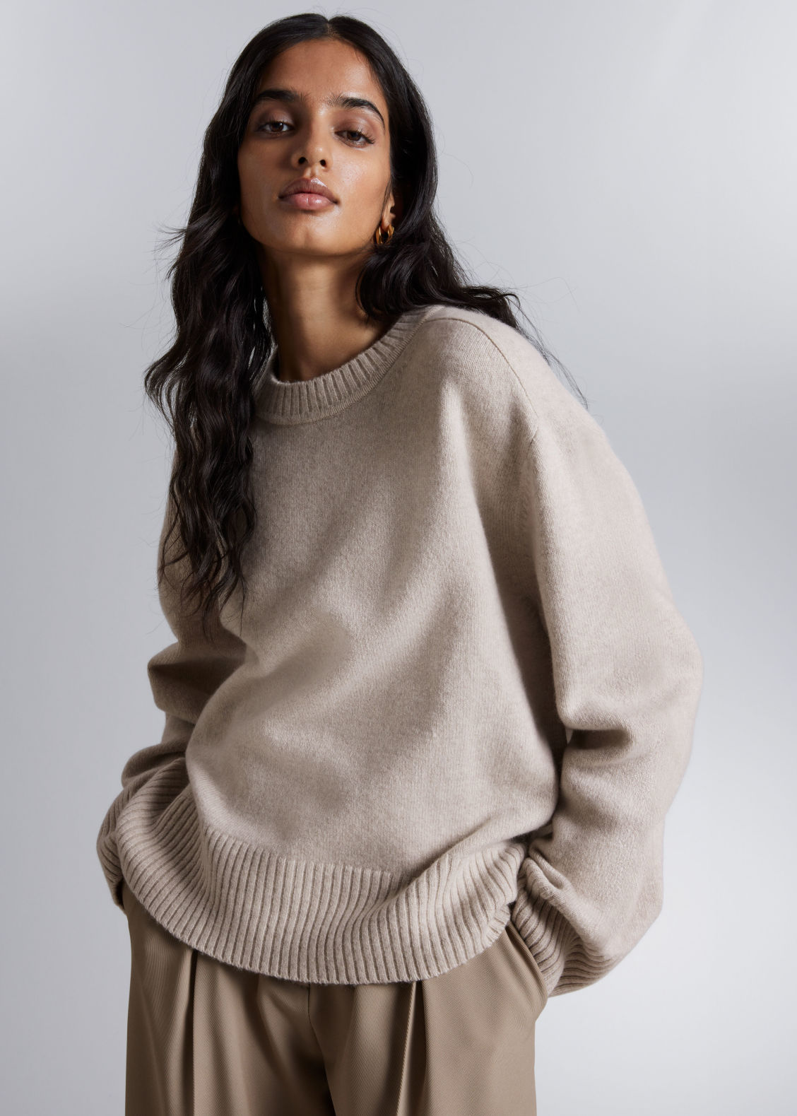 Boxy Cashmere-Blend Sweater