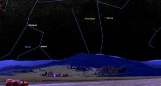 april 2020 night sky Crescent Moon meets Venus