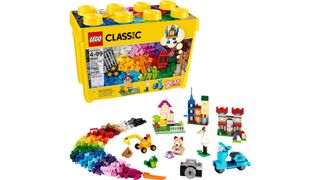 Lego Classic box with pieces in front