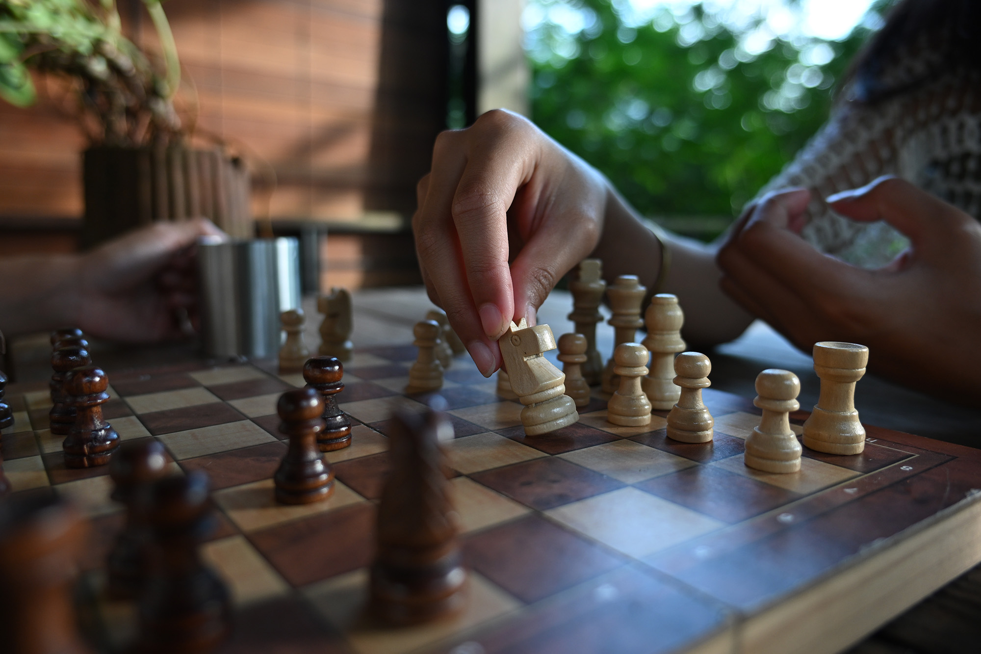 Person playing chess