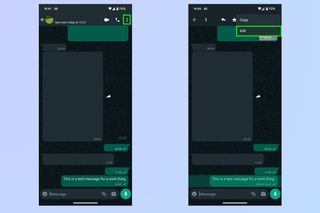 A screenshot showing how to edit WhatsApp messages on Android