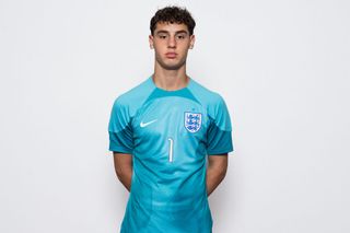 Tommy Setford of England poses for a portrait during the FIFA U-17 World Cup Indonesia 2023 England Portraits on November 09, 2023 in Jakarta, Indonesia.