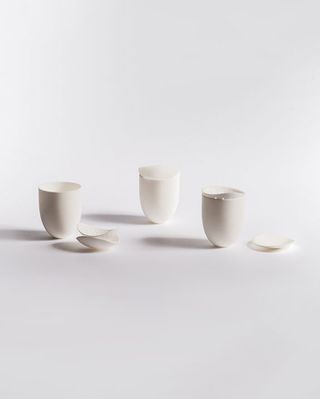 3 White tea cups