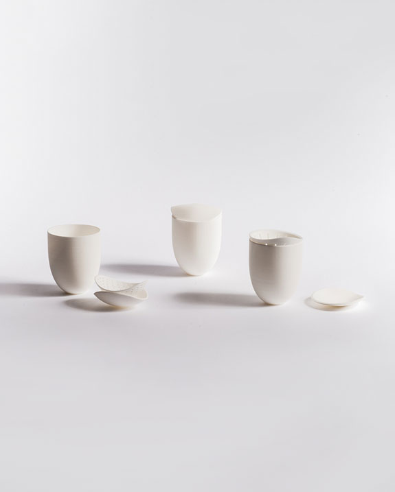 3 White tea cups