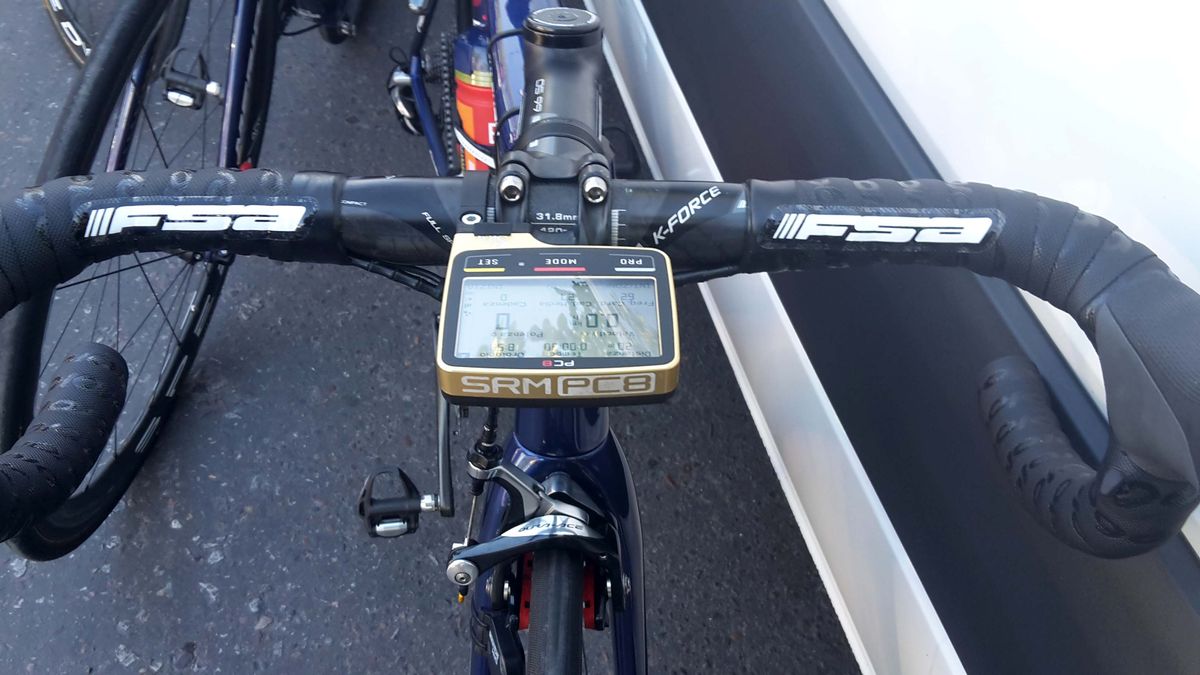Vincenzo Nibali's bike is set up with a SRM PC-8