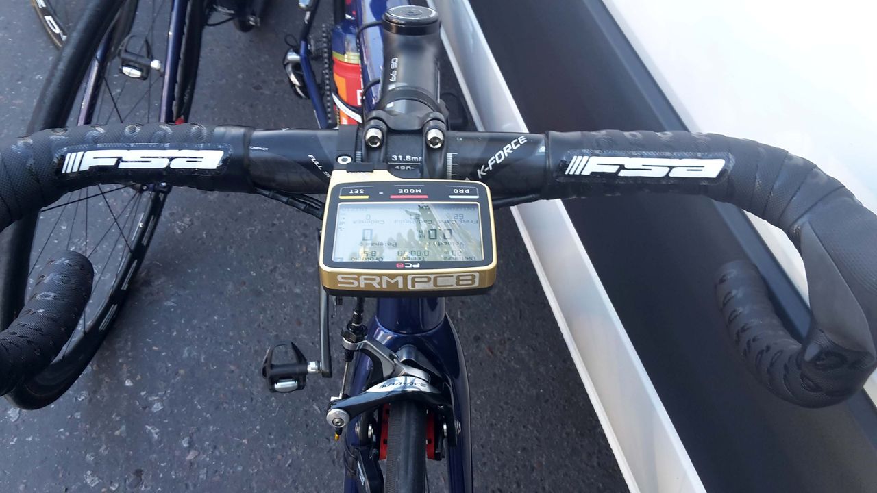 Vincenzo Nibali's bike is set up with a SRM PC-8