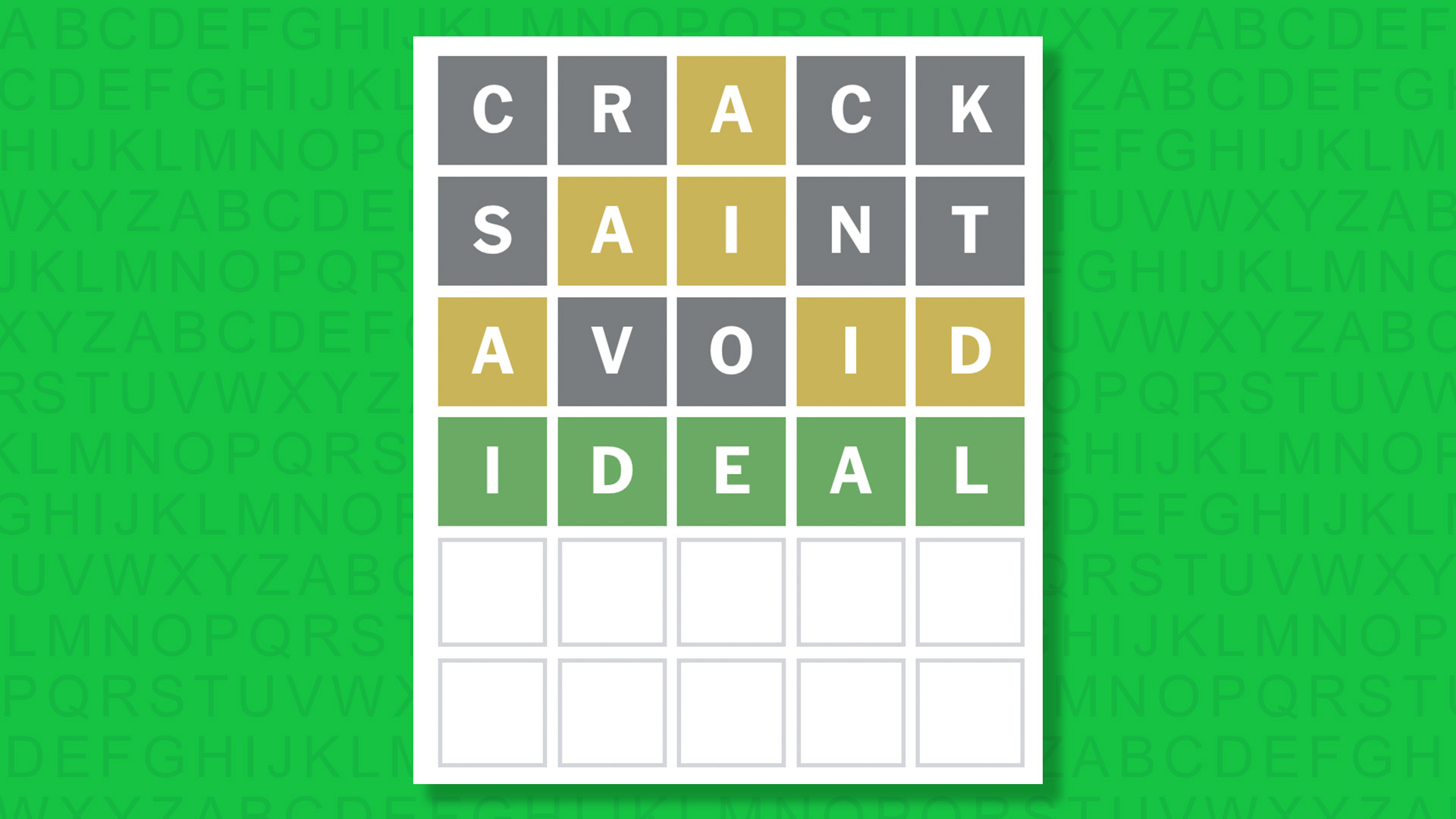 NYT Wordle answers for game 1583 on a green background