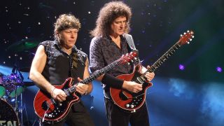 Jamie Moses (left) and Brian May