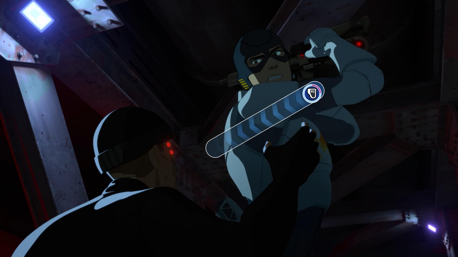 Mecha Man has a QTE to smack a goon in Dispatch