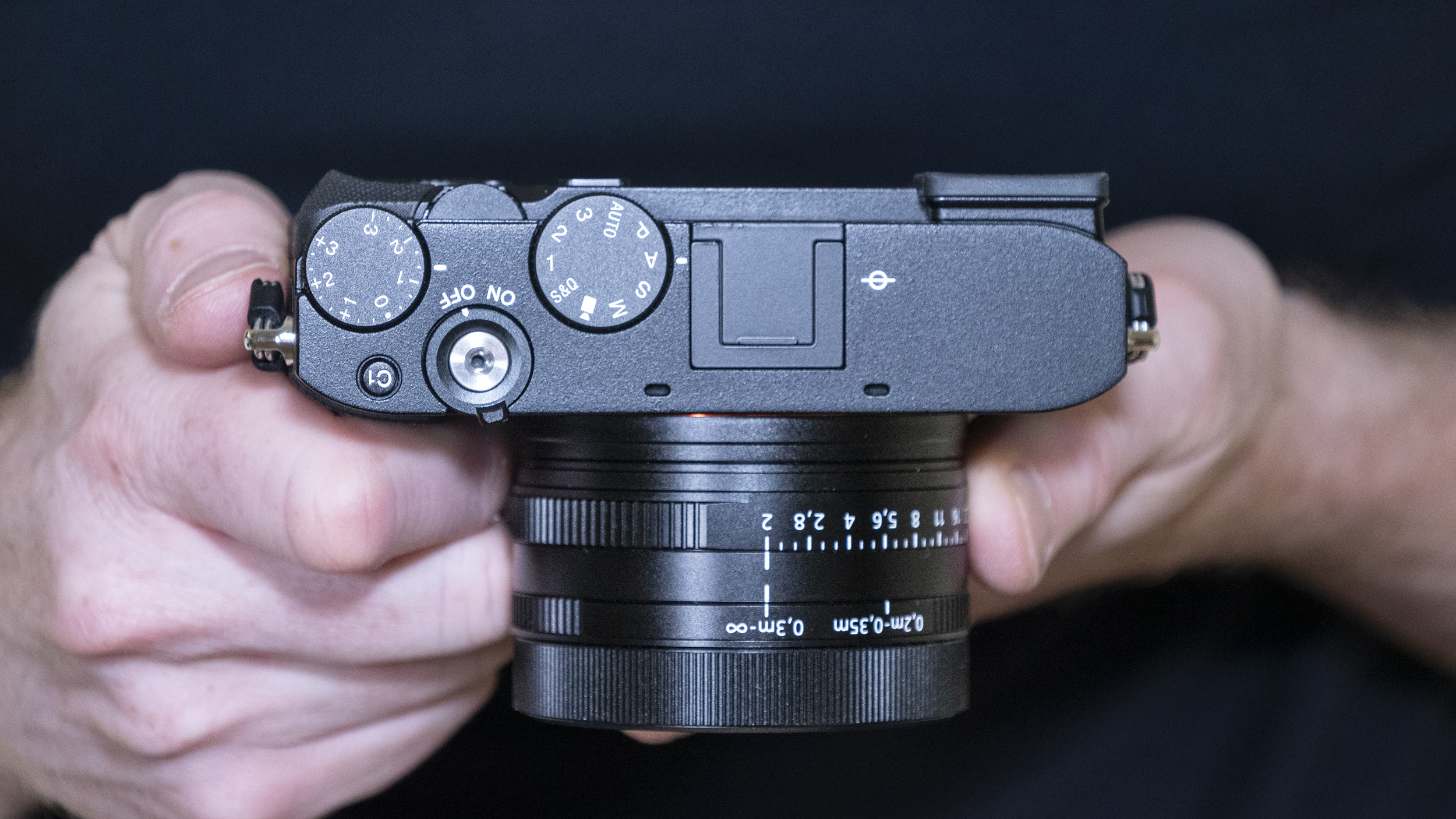 Top plate of the Sony RX1R III compact camera