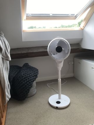 MeacoFan 1056 Pedestal fan in a loft bedroom