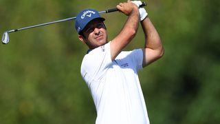 Jorge Campillo takes a tee shot during the Andalucia Masters