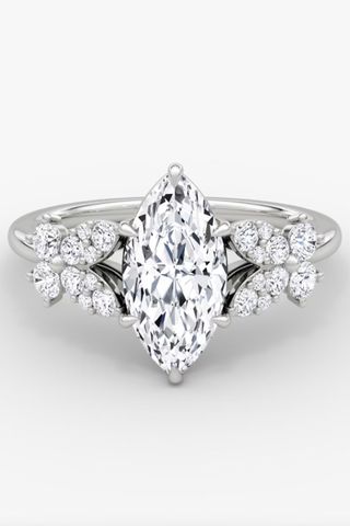 Vrai Customisable Signature Floral Marquise Engagement Ring 