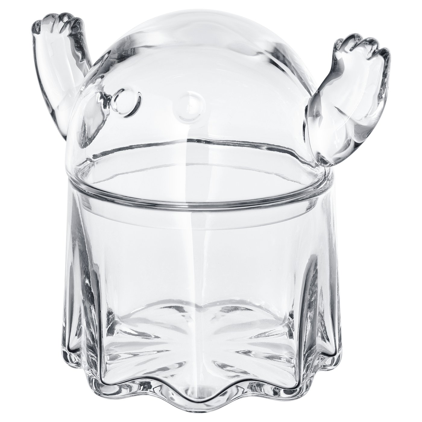 Kustfyr Bowl With Lid - Ghost Clear Glass 13 Cm
