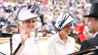 Sophie, Countess of Wessex and Meghan, Duchess of Sussex attend Royal Ascot Day 1 at Ascot Racecourse on June 19, 2018 in Ascot