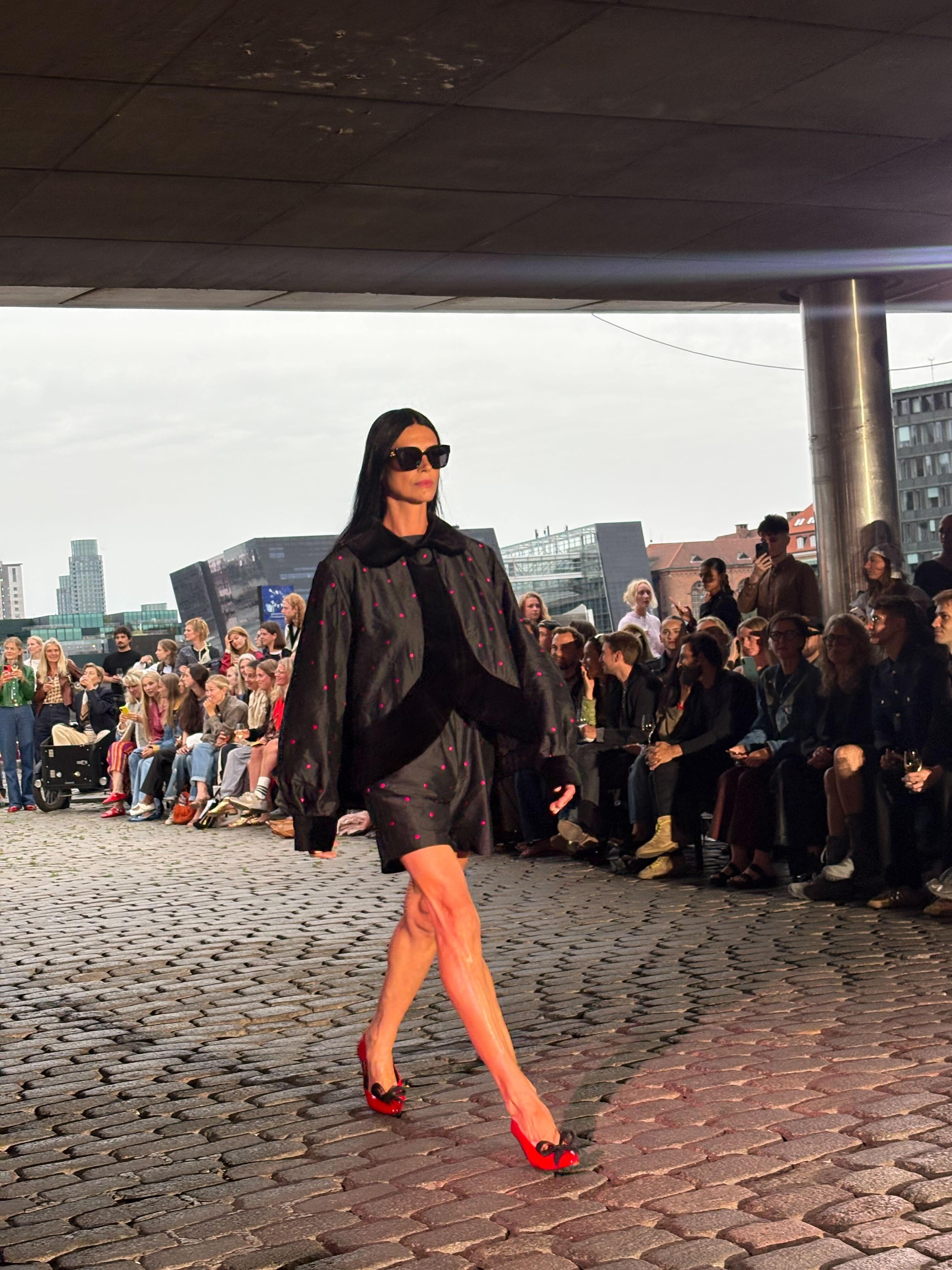 Model walking Caro Editions show.