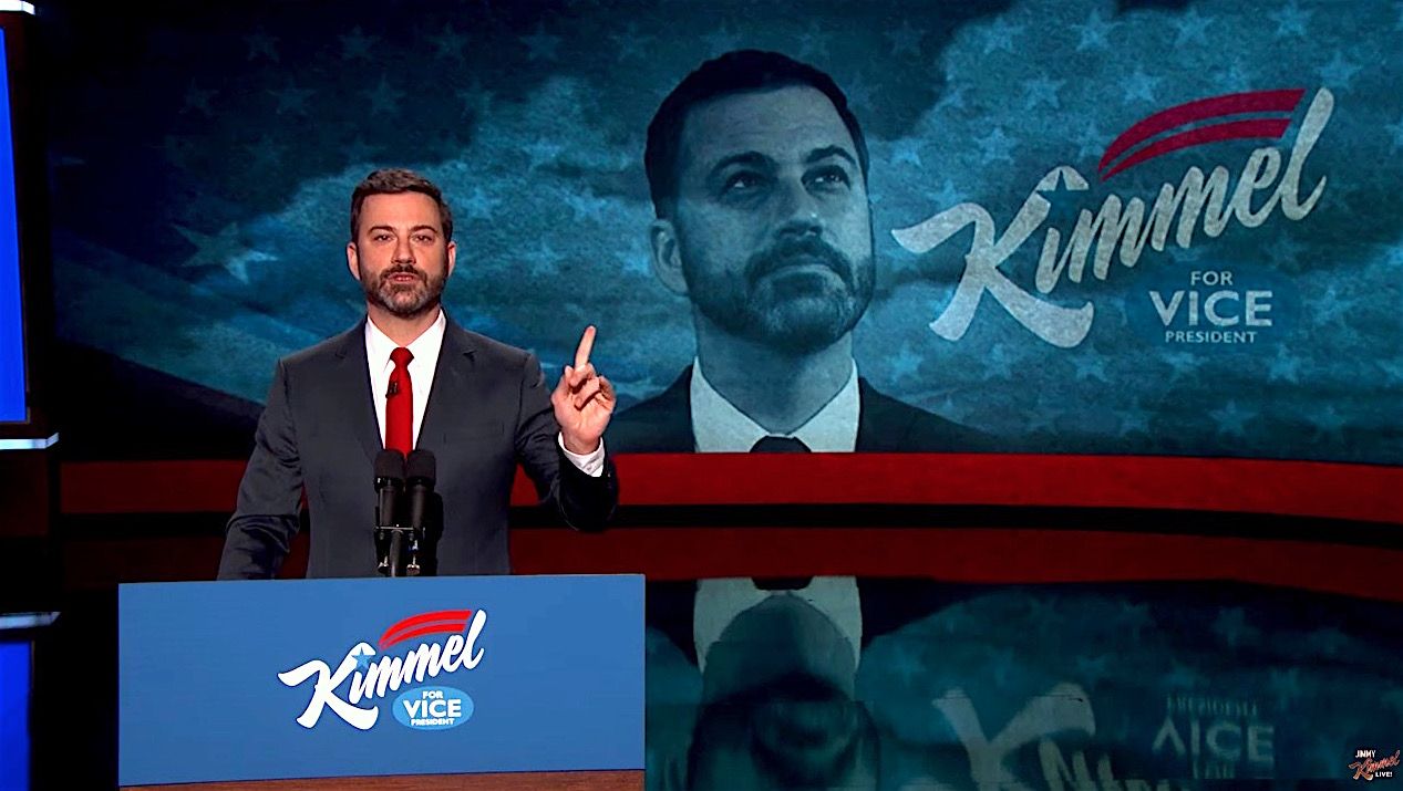 Jimmy Kimmel makes his pitch for vice president