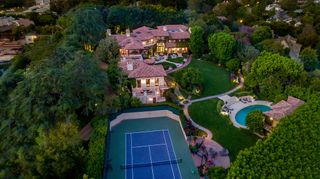Sugar Ray Leonard's house from outside - with tennis court view
