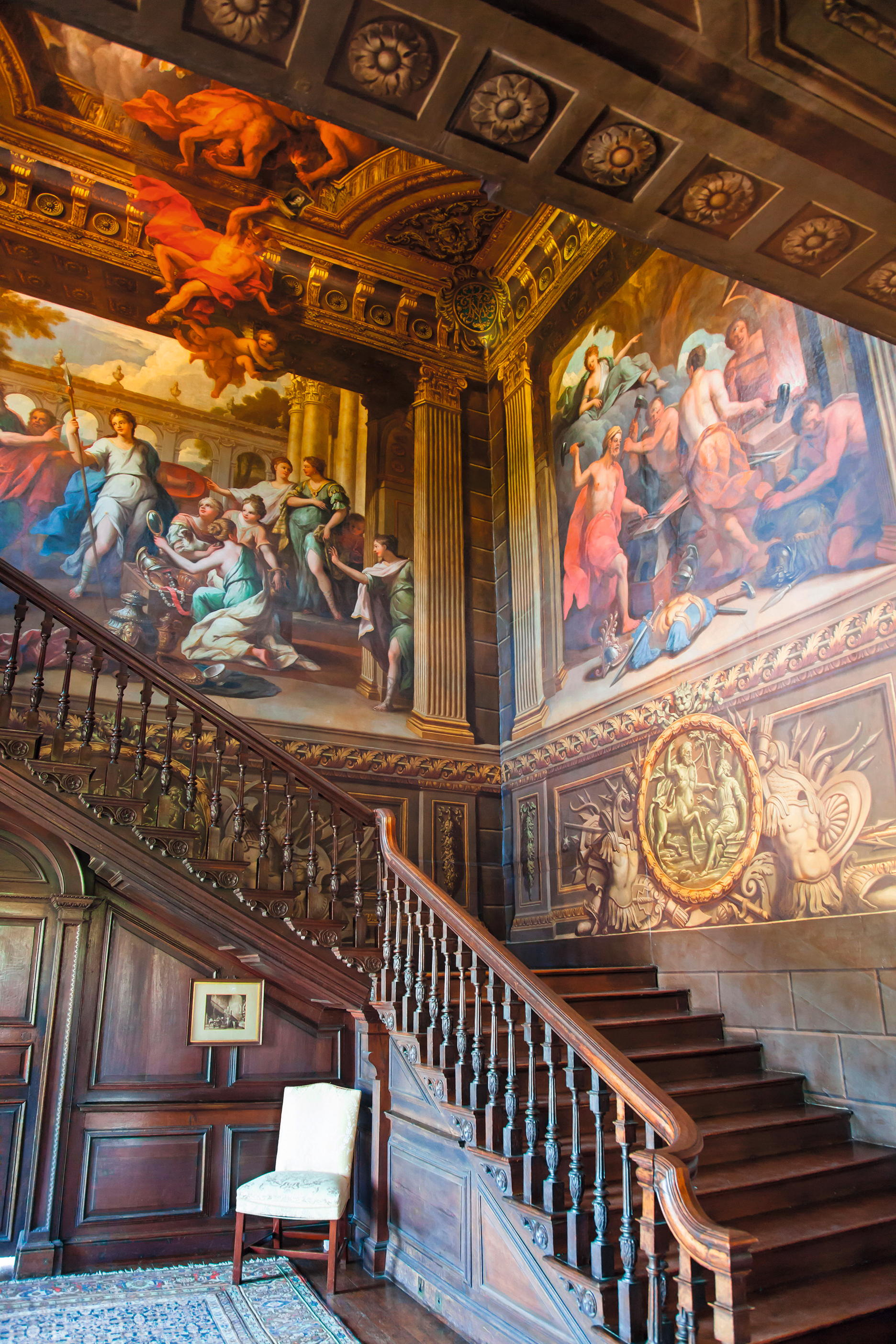 Hanbury Hall's staircase in Droitwich Spa, Worcestershire