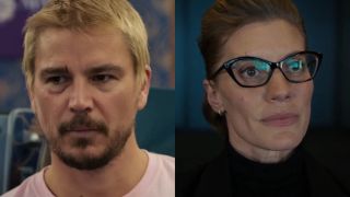 Side-by-side pictures of Josh Hartnett and Katee Sackhoff in Fight or Flight