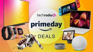 A selection of tech products around the Amazon Prime Day and techRadar logos