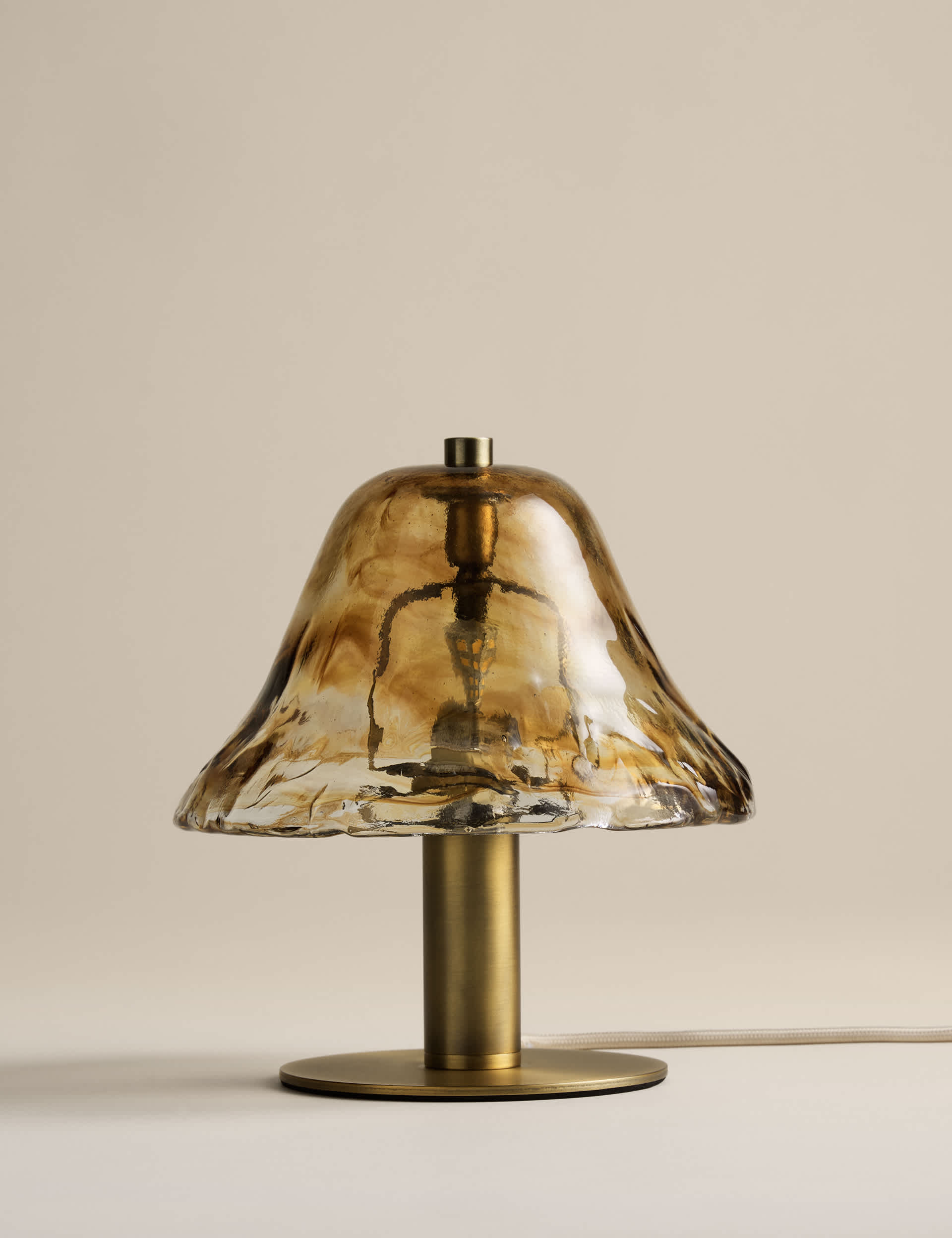 Wavy Glass Mushroom Table Lamp