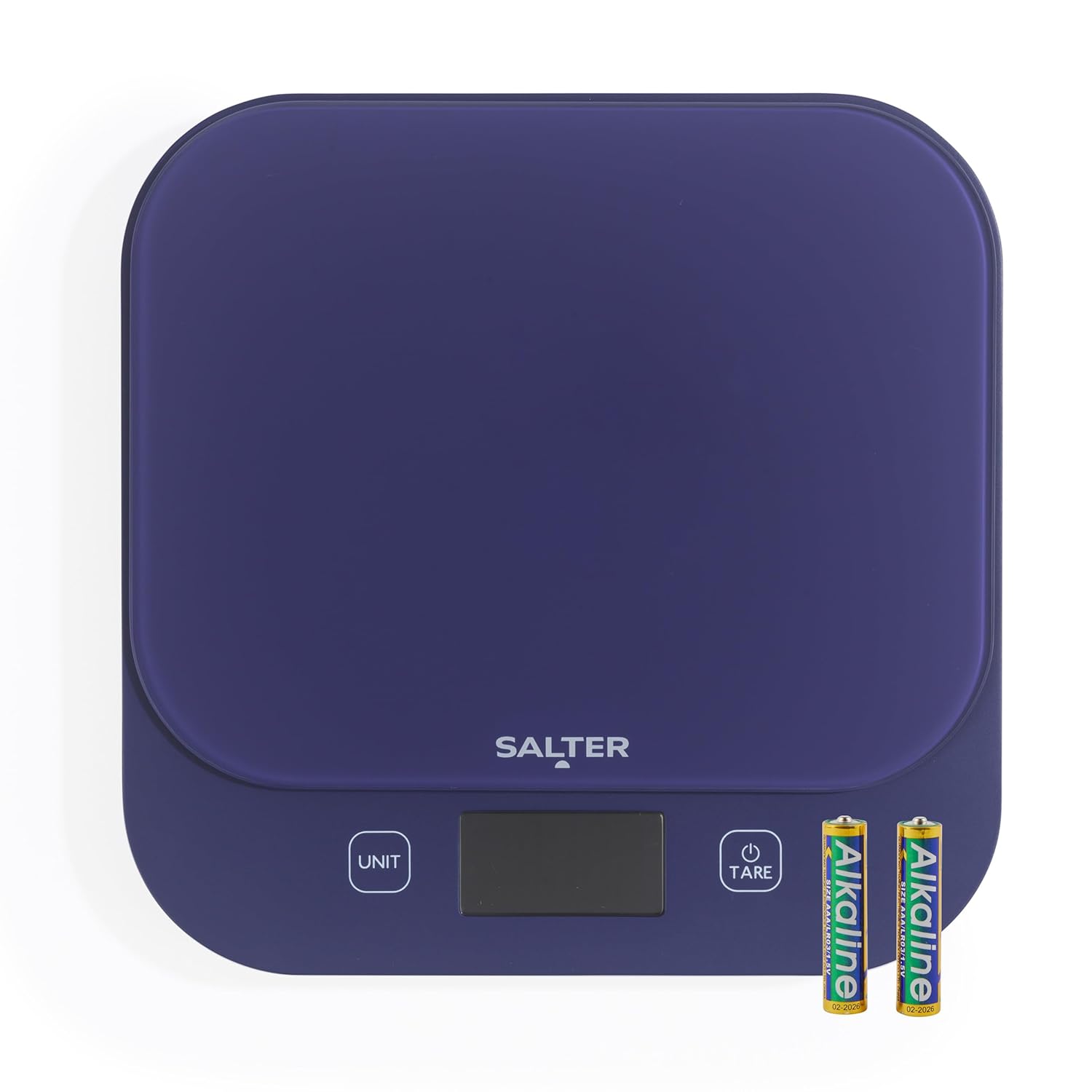 Salter British Bakes Digital Kitchen Scale &amp;ndash; 10kg Capacity Baking Scale, Measure Liquids, Waterproof/washable, Add &amp;amp; Weigh Tare Function, Tempered Glass Platform, 1g Precision, Backlit Display, Purple