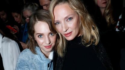 Uma Thurman and her daughter Maya Hawke attend the Giorgio Armani Prive Haute Couture Spring Summer 2019 show as part of Paris Fashion Week on January 22, 2019 in Paris, France