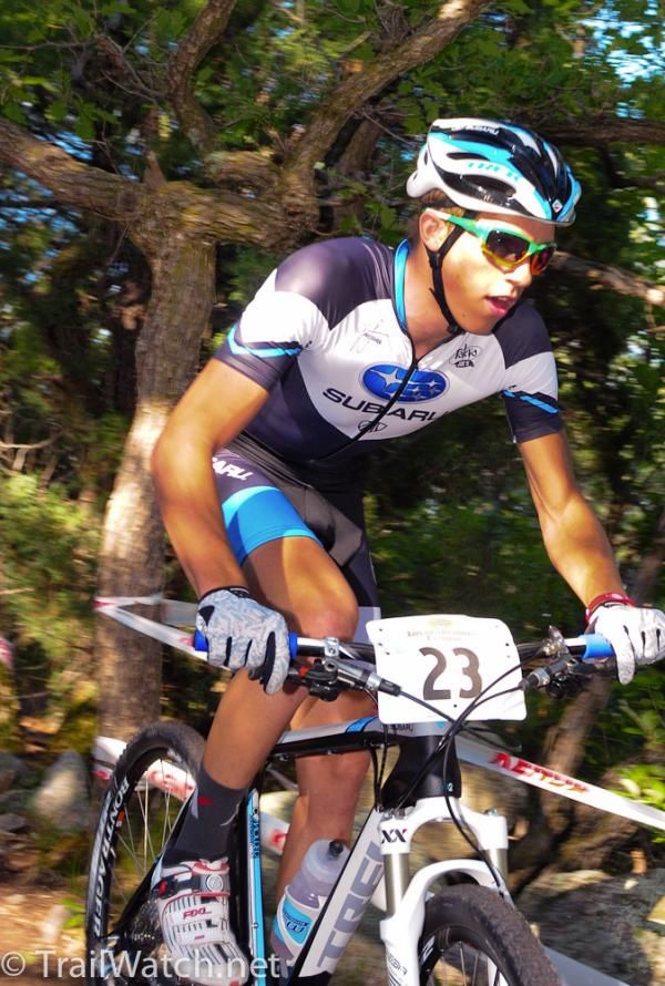 Russell Finsterwald (Subaru-Trek) putting in an amazing ride to fifth place.