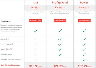 AnyDesk’s range of plans and prices