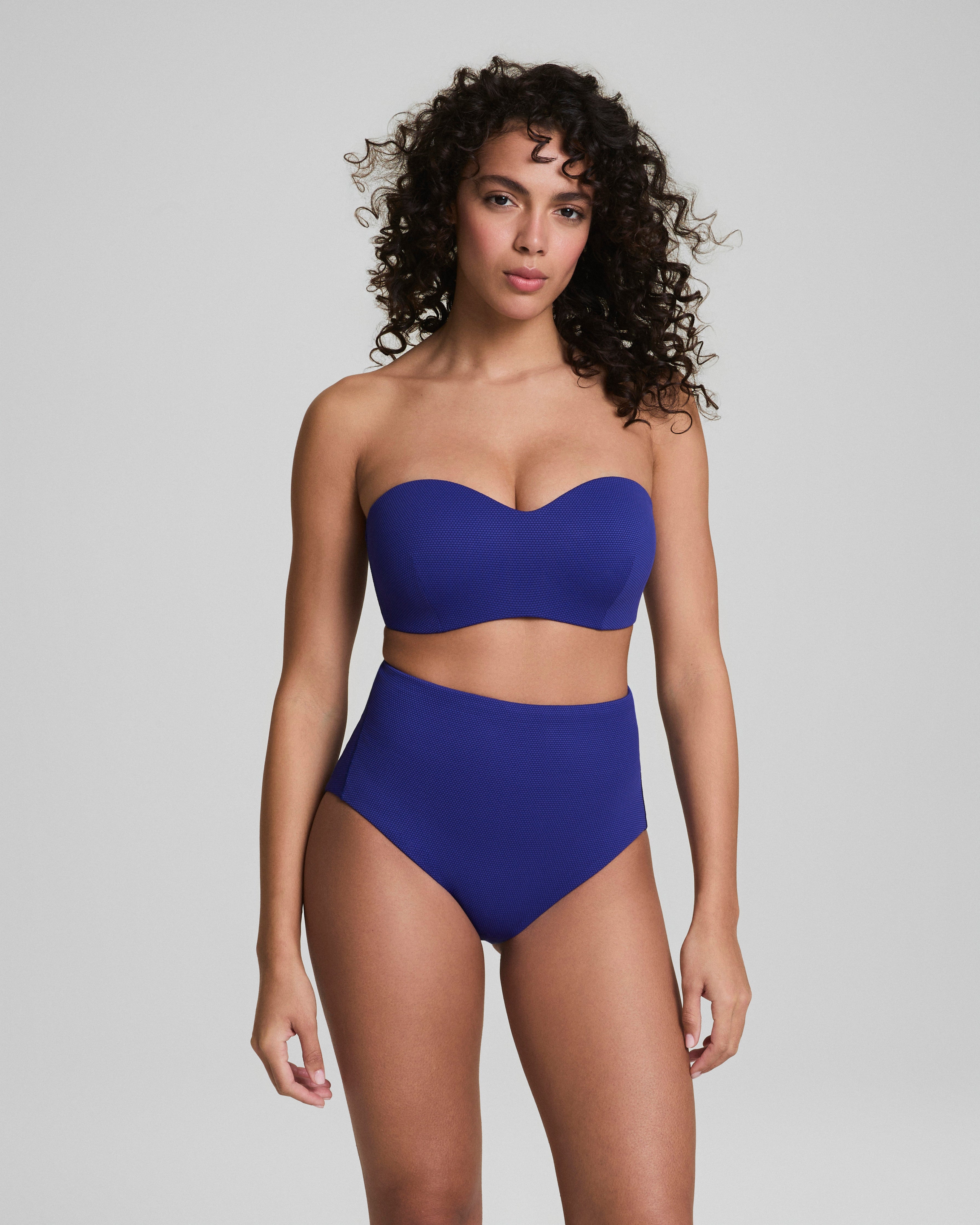 Spanxshape™ Swim Convertible Pique Bandeau Bikini Top, Deep Azure