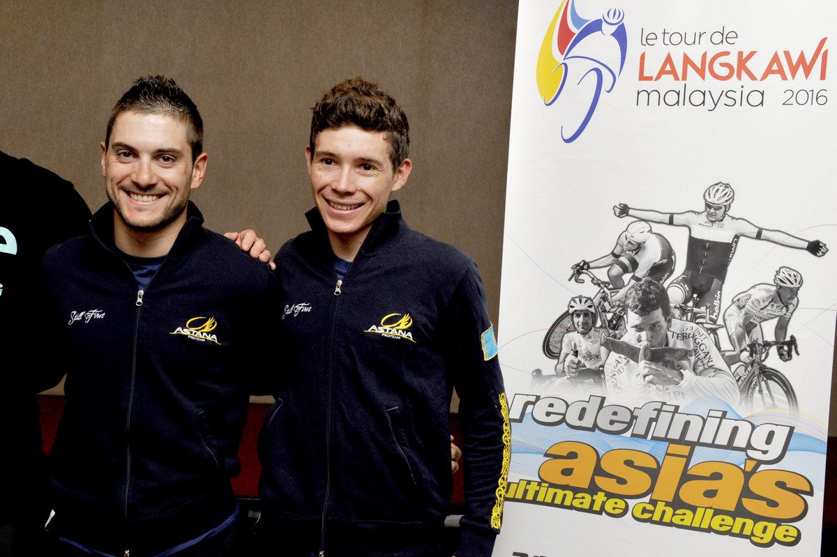 Andrea Guardini with his Astana teammate Maxi Lopez