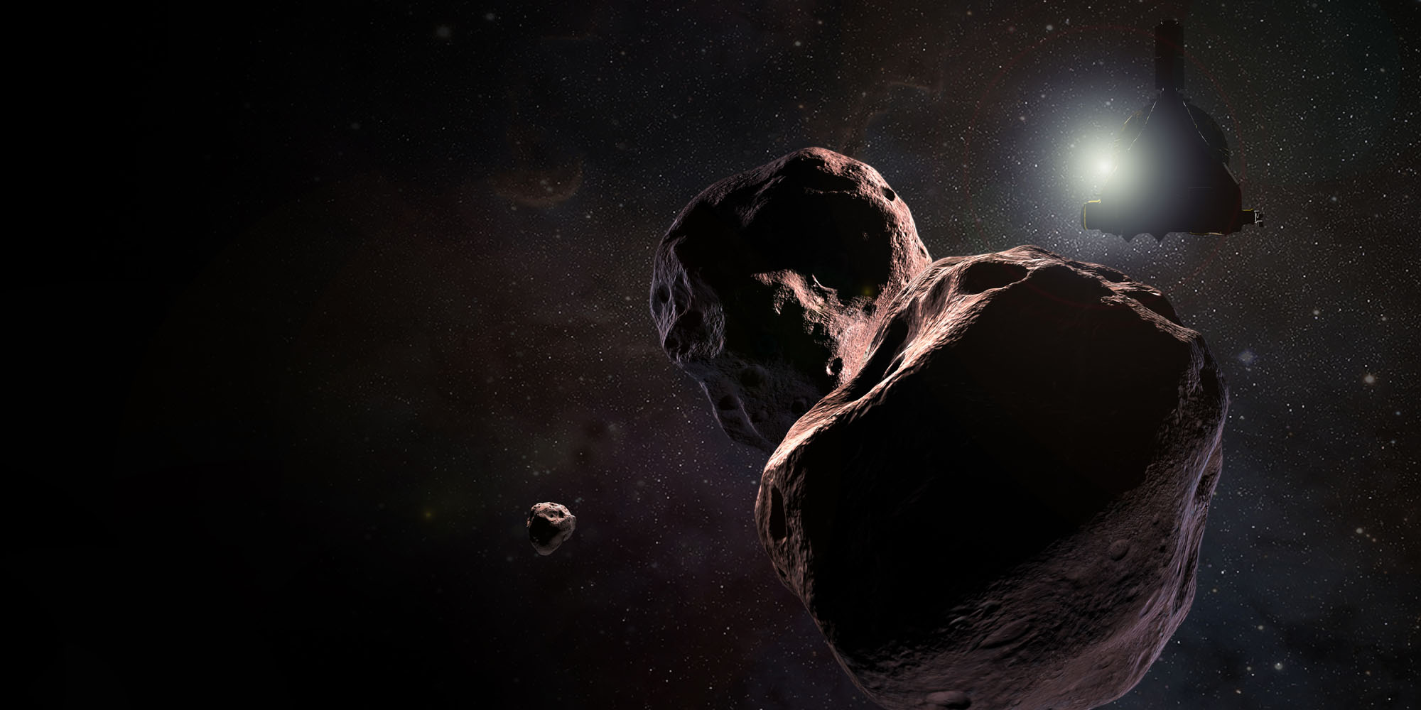 An artist&#039;s concept of MU69, the next flyby target for NASA&#039;s New Horizons mission. The icy object may have one or more moons.