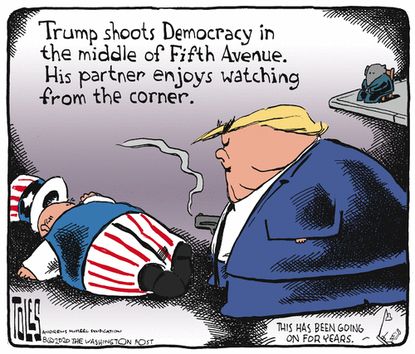 Political Cartoon U.S. Trump Democracy GOP&nbsp;