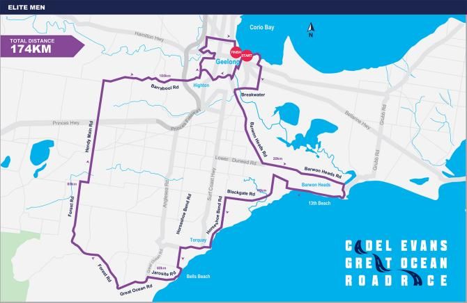 2015 Cadel Evans Great Ocean Road Race parcours