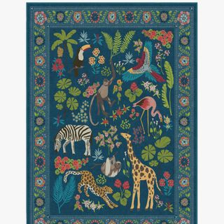 Iris Apfel Jingle Jungle Royal Blue Rug